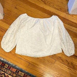 Carolina Herrera White Eyelet Blouse